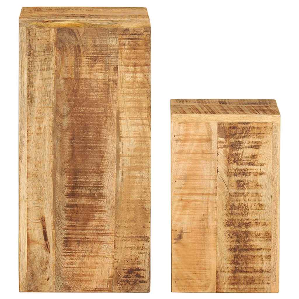 320804 vidaXL Plant Stands 2 pcs Solid Mango Wood