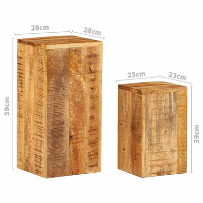320804 vidaXL Plant Stands 2 pcs Solid Mango Wood