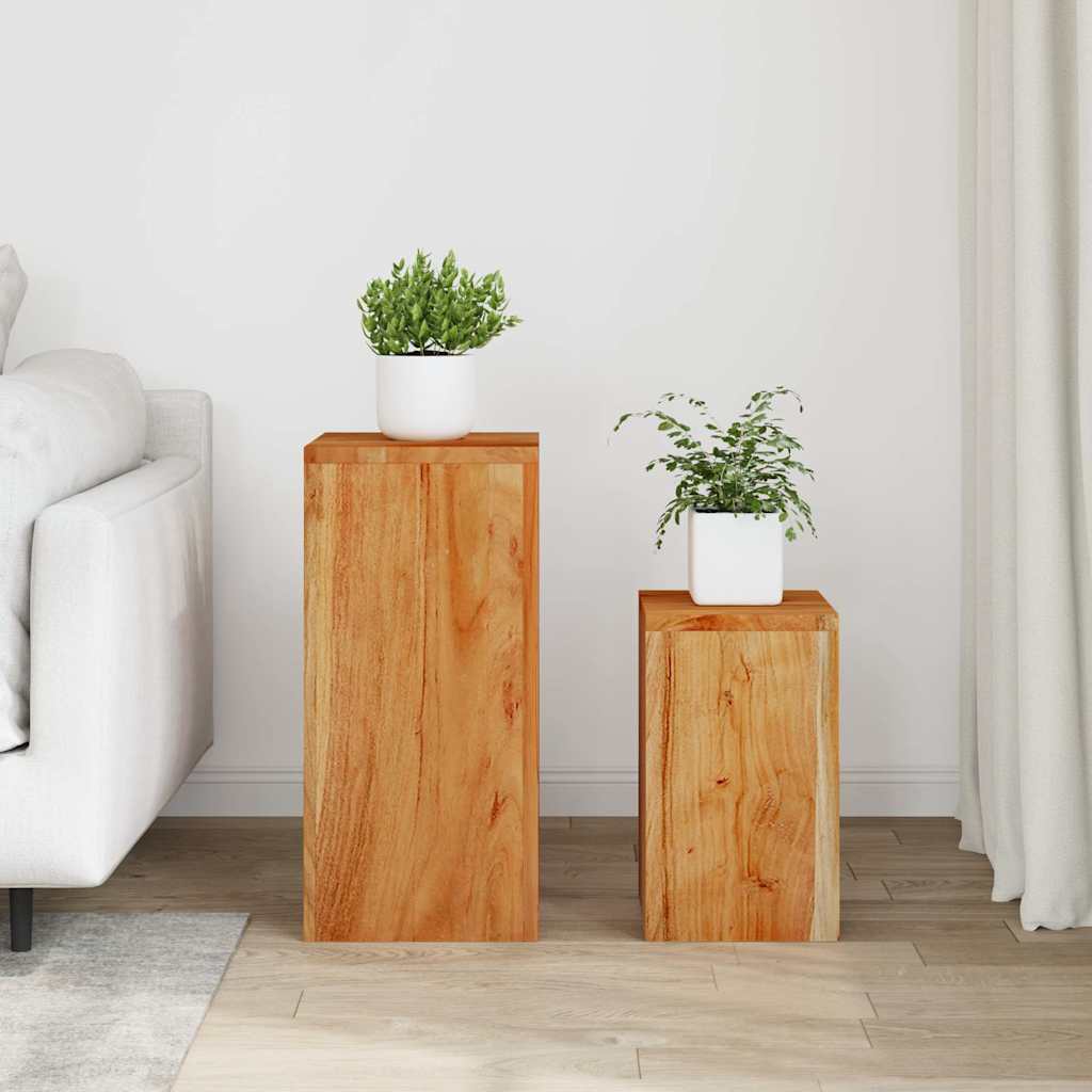 320805 vidaXL Plant Stands 2 pcs Solid Acacia Wood