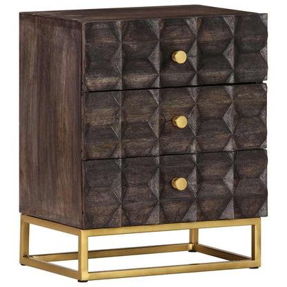 320813 vidaXL Bed Cabinet Black 40x30x50 cm Solid Mango Wood