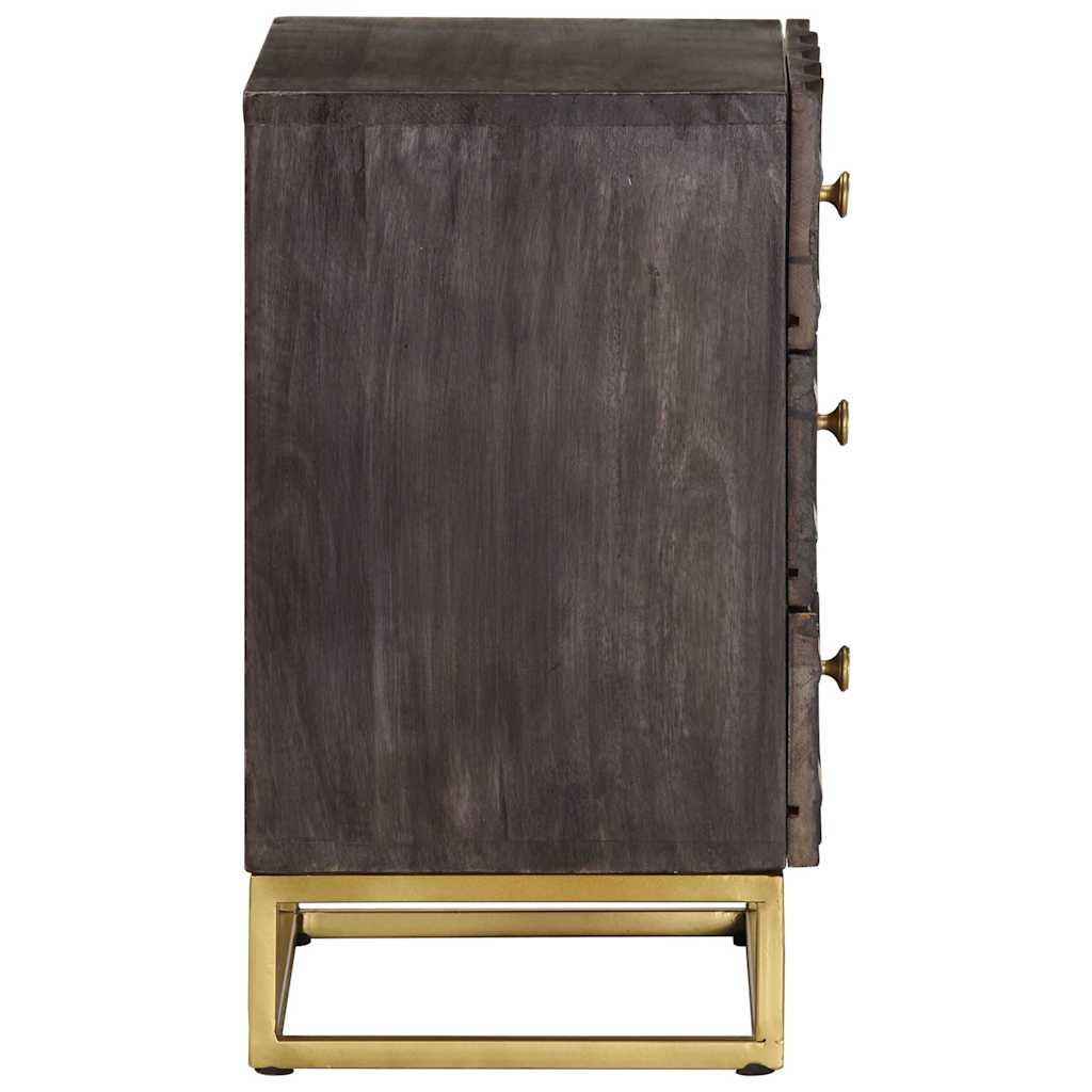 320813 vidaXL Bed Cabinet Black 40x30x50 cm Solid Mango Wood