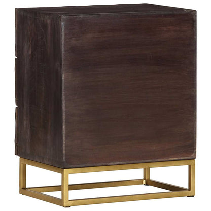 320813 vidaXL Bed Cabinet Black 40x30x50 cm Solid Mango Wood