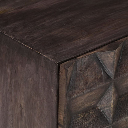 vidaXL Bed Cabinet | Black | Solid mango wood, brass powder-coated iron | Medium