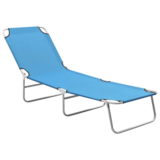 vidaXL Sun Lounger | Turquoise Blue | Oxford fabric, Powder-coated steel