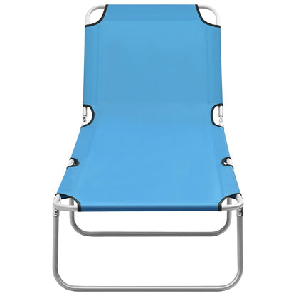 vidaXL Sun Lounger | Turquoise Blue | Oxford fabric, Powder-coated steel