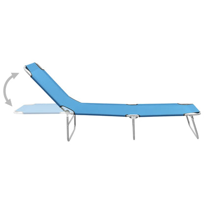 vidaXL Sun Lounger | Turquoise Blue | Oxford fabric, Powder-coated steel