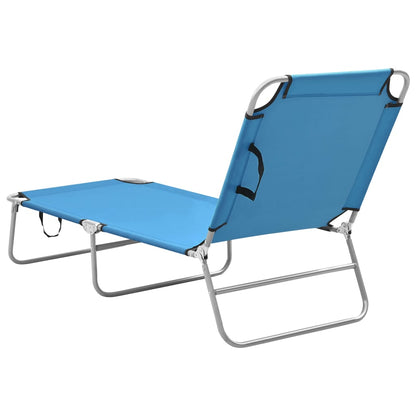 vidaXL Sun Lounger | Turquoise Blue | Oxford fabric, Powder-coated steel