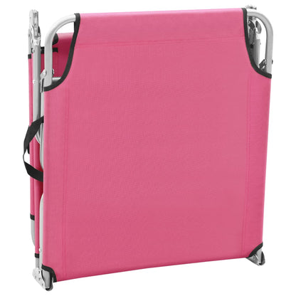 vidaXL Sun Lounger | Pink | Oxford fabric, Powder-coated steel | Standard