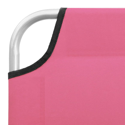 vidaXL Sun Lounger | Pink | Oxford fabric, Powder-coated steel | Standard