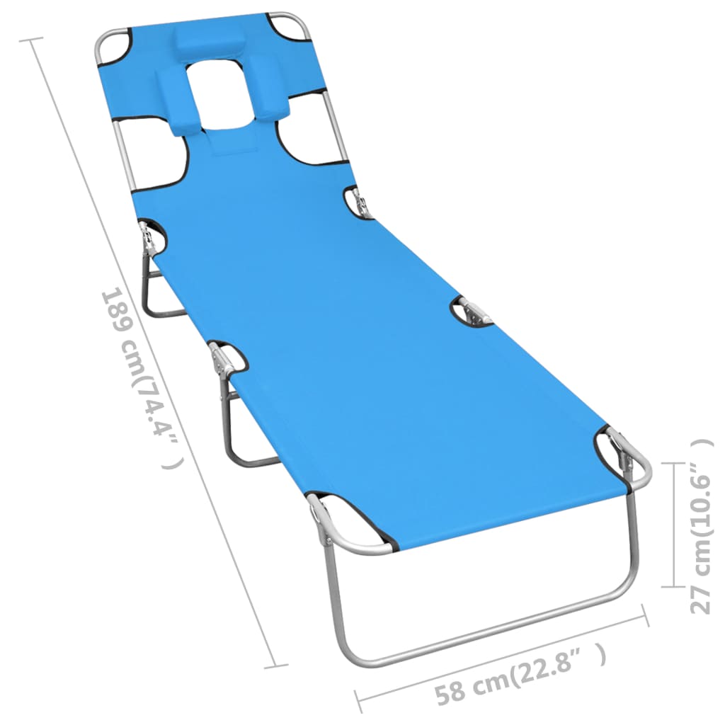 vidaXL Sun Lounger | Turquoise Blue