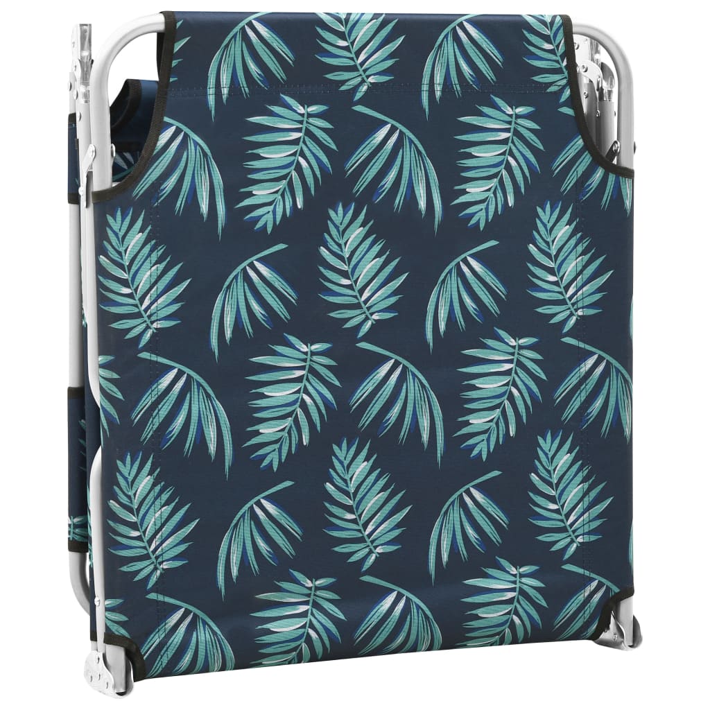 vidaXL Sun Lounger | Leaves print | Sturdy steel frame, fabric (100% polyester)