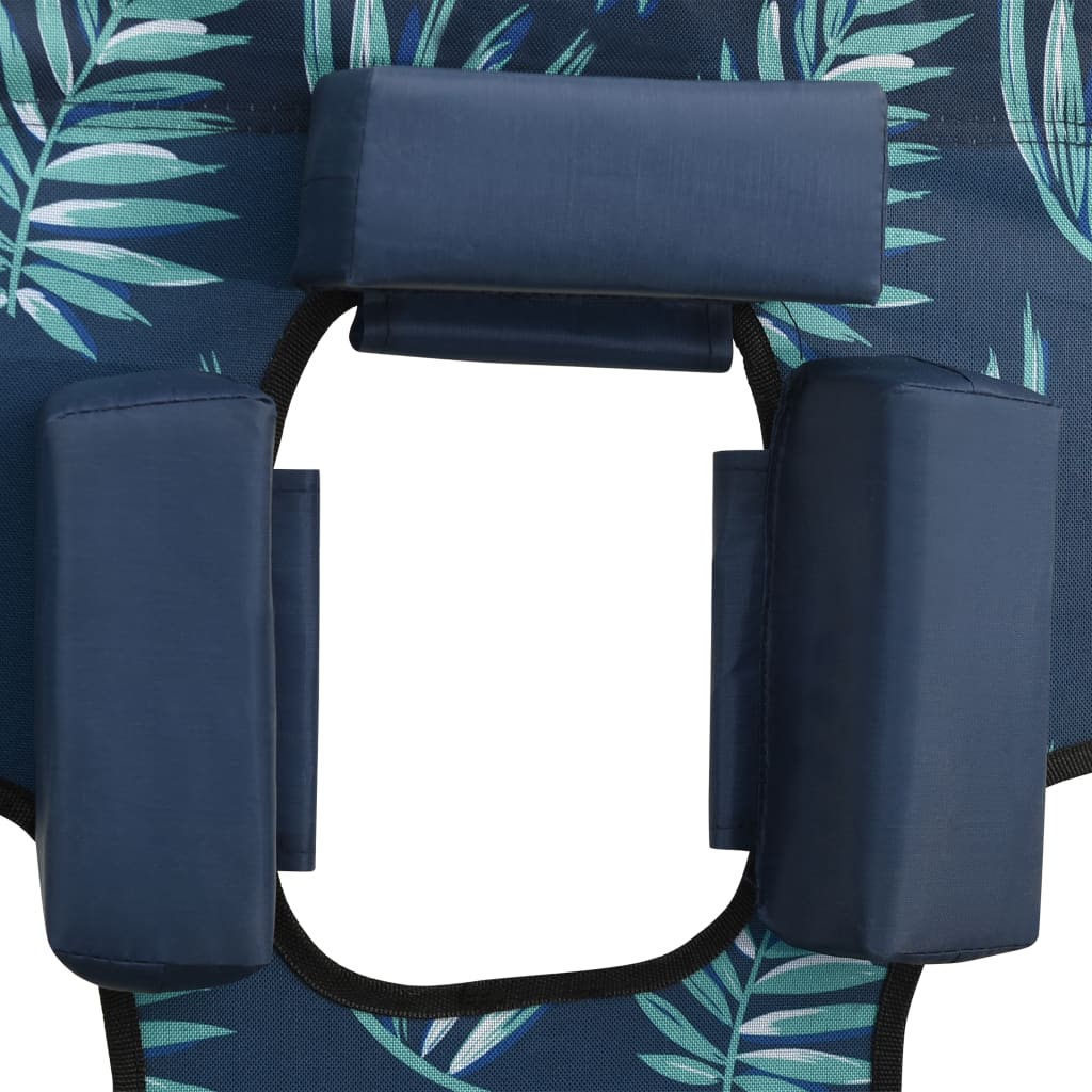 vidaXL Sun Lounger | Leaves print | Sturdy steel frame, fabric (100% polyester)