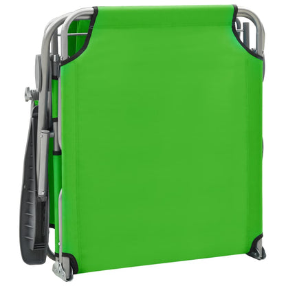 vidaXL Outdoor Sunbed | Green | Powder-coated steel and fabric