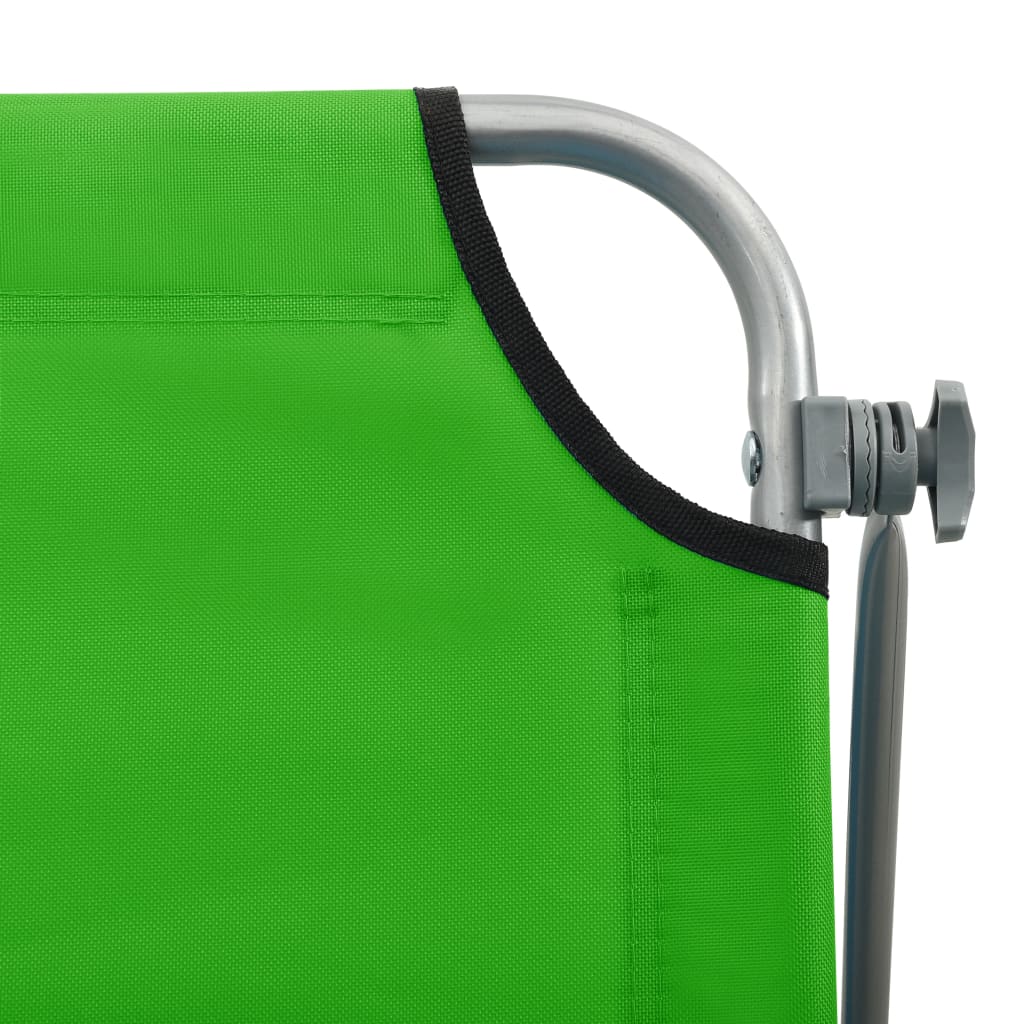 vidaXL Outdoor Sunbed | Green | Powder-coated steel and fabric
