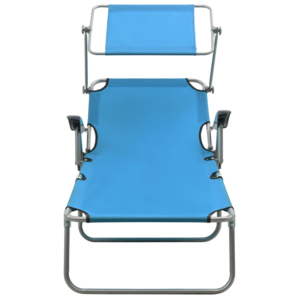 vidaXL Outdoor Sunbed | Blue | Powder-coated steel, fabric | Standard | Foldable