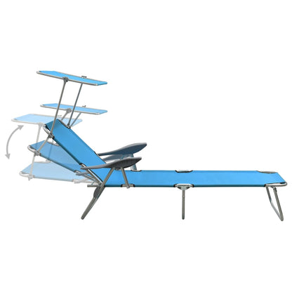 vidaXL Outdoor Sunbed | Blue | Powder-coated steel, fabric | Standard | Foldable