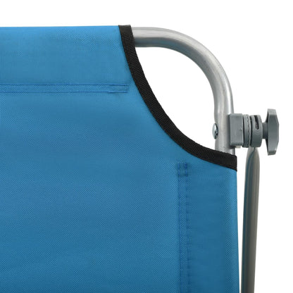 vidaXL Outdoor Sunbed | Blue | Powder-coated steel, fabric | Standard | Foldable