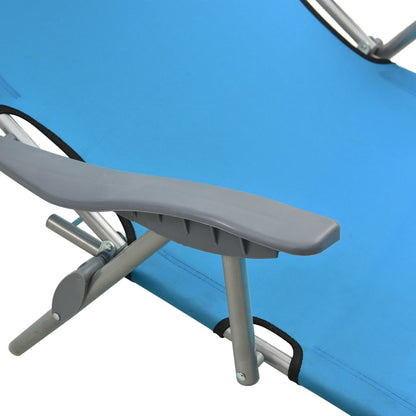 vidaXL Outdoor Sunbed | Blue | Powder-coated steel, fabric | Standard | Foldable