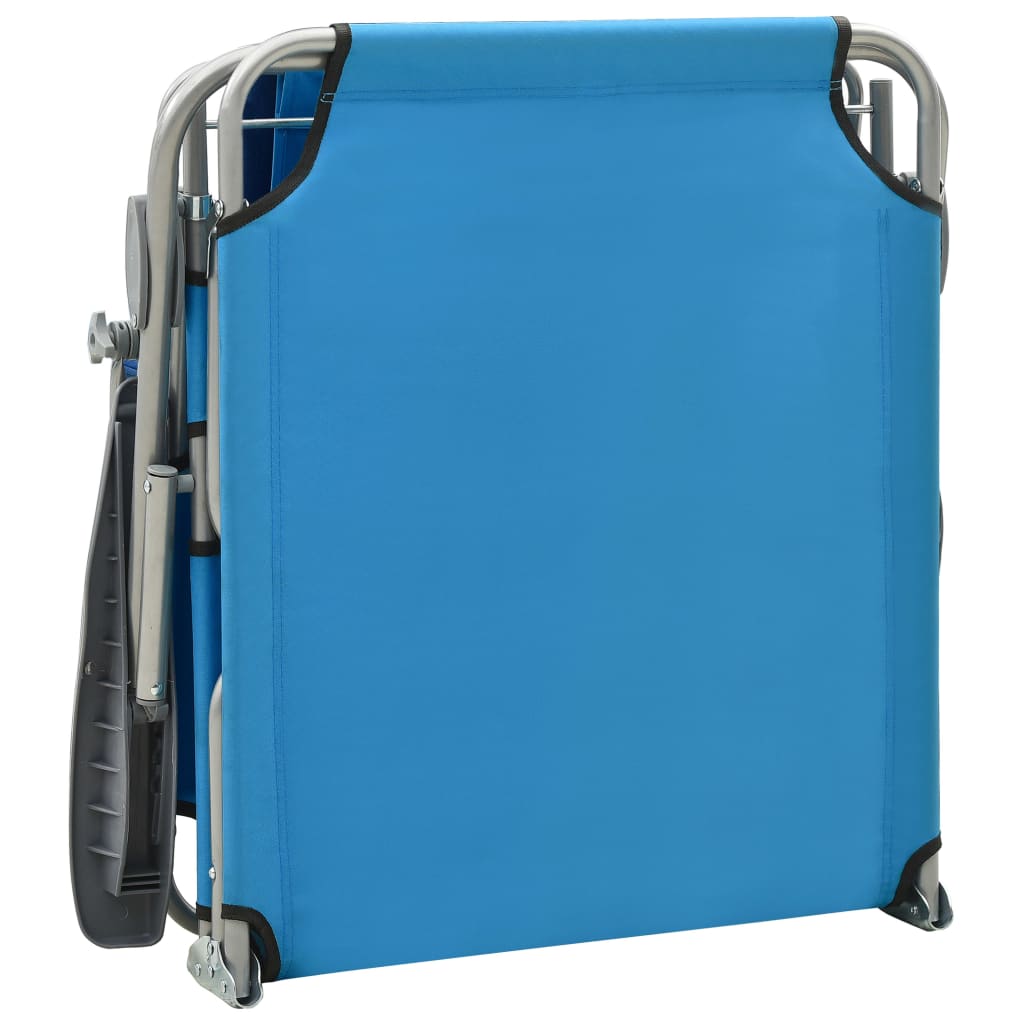 vidaXL Outdoor Sunbed | Blue | Powder-coated steel, fabric | Standard | Foldable