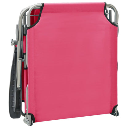 vidaXL Outdoor Sunbed | Pink | Powder-coated steel and fabric | Large
