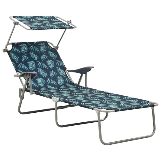 vidaXL Outdoor Sunbed | Leaf print | Steel frame | One size | Foldable