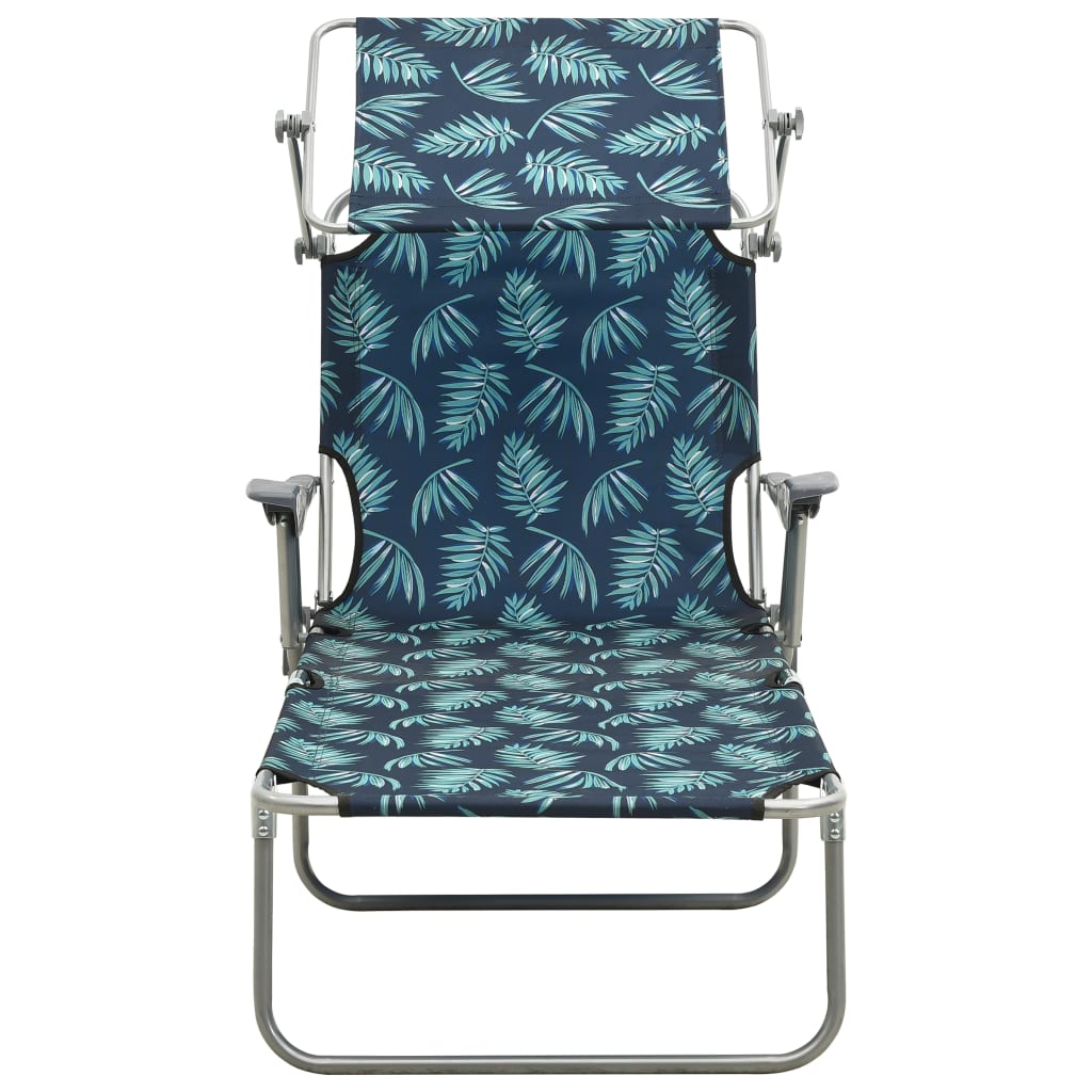 vidaXL Outdoor Sunbed | Leaf print | Steel frame | One size | Foldable