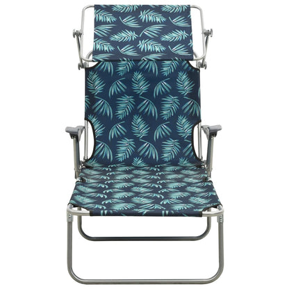 vidaXL Outdoor Sunbed | Leaf print | Steel frame | One size | Foldable