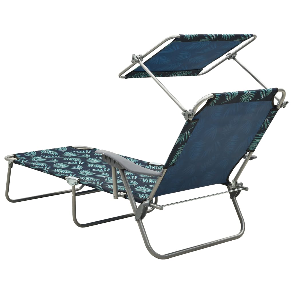 vidaXL Outdoor Sunbed | Leaf print | Steel frame | One size | Foldable