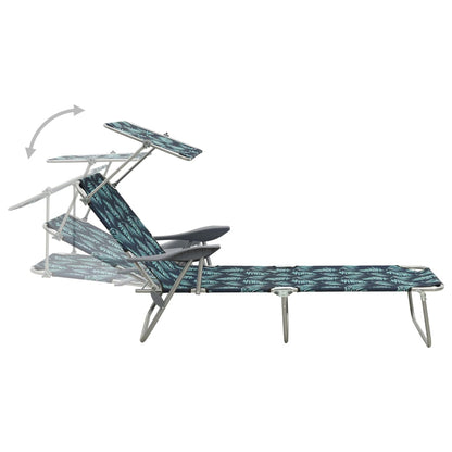 vidaXL Outdoor Sunbed | Leaf print | Steel frame | One size | Foldable