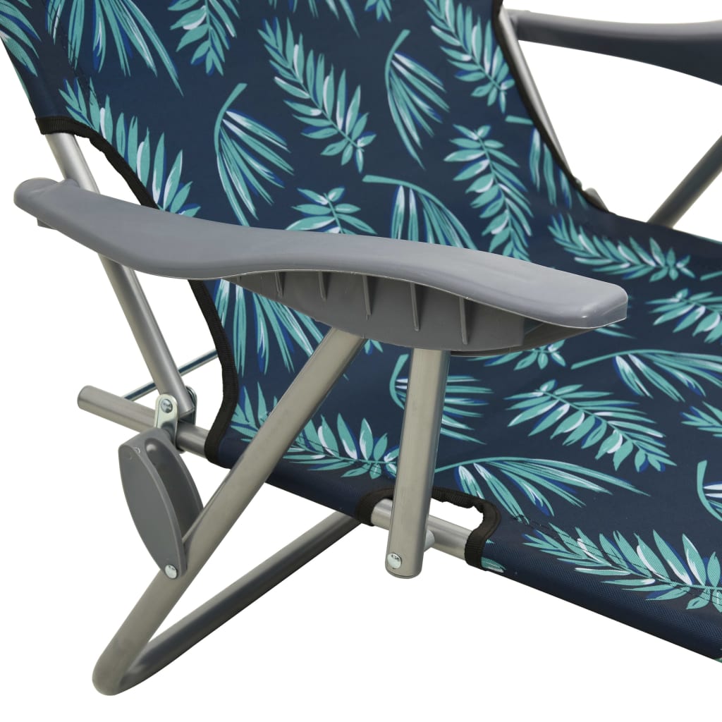 vidaXL Outdoor Sunbed | Leaf print | Steel frame | One size | Foldable