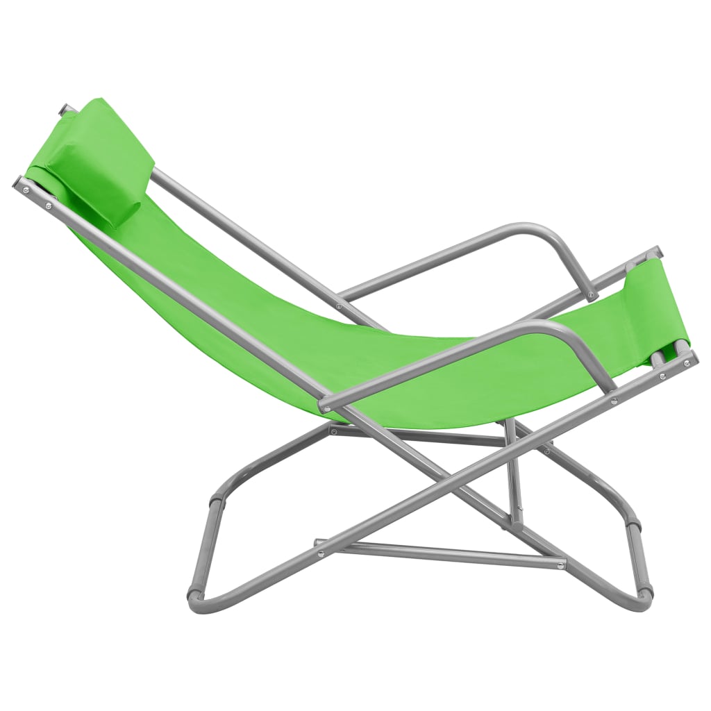 vidaXL Rocking Chair | Set of 2 | Green | Powder-coated steel, PVC | Standard