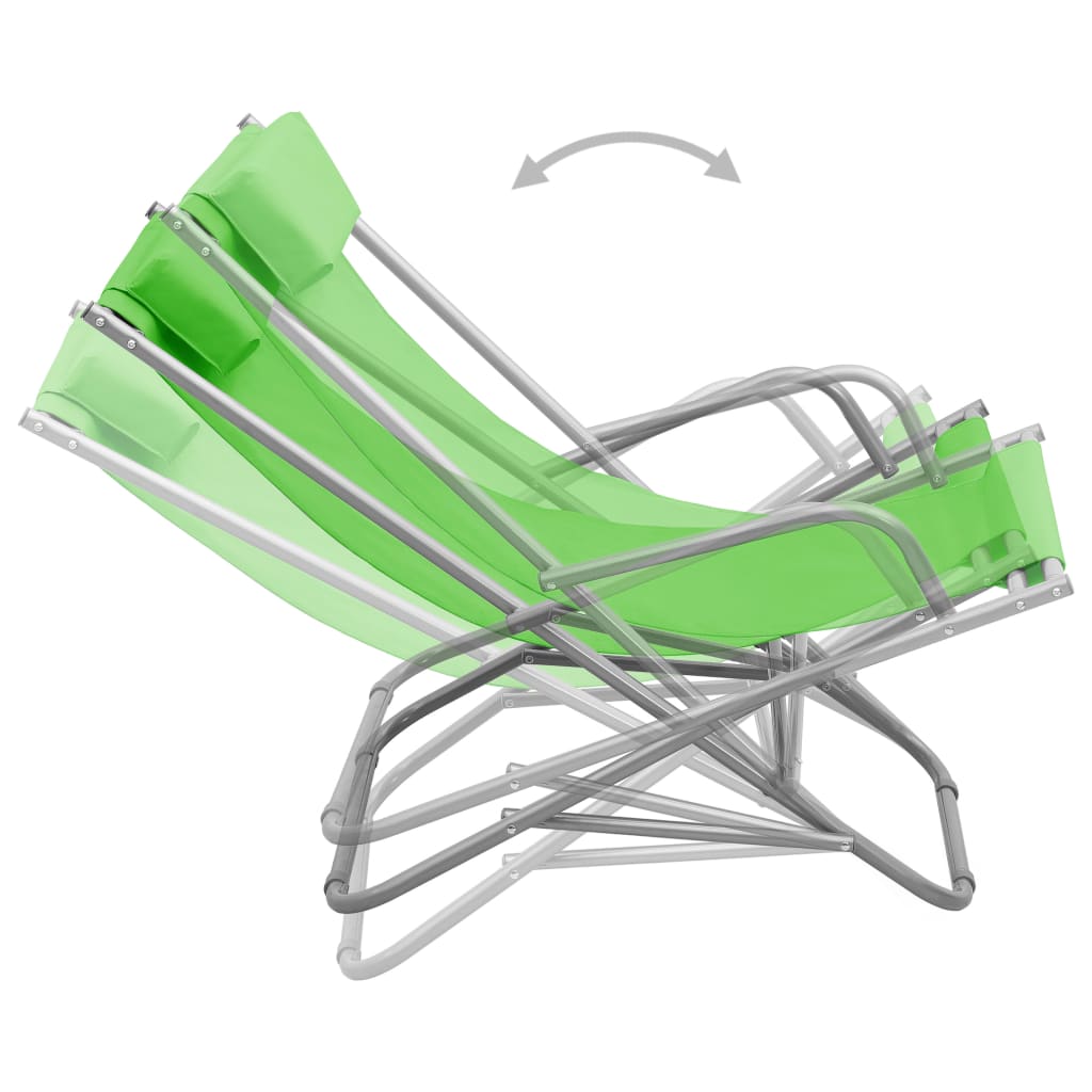 vidaXL Rocking Chair | Set of 2 | Green | Powder-coated steel, PVC | Standard