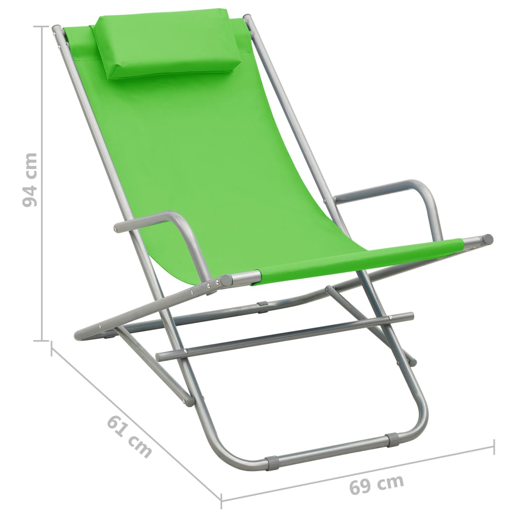 vidaXL Rocking Chair | Set of 2 | Green | Powder-coated steel, PVC | Standard
