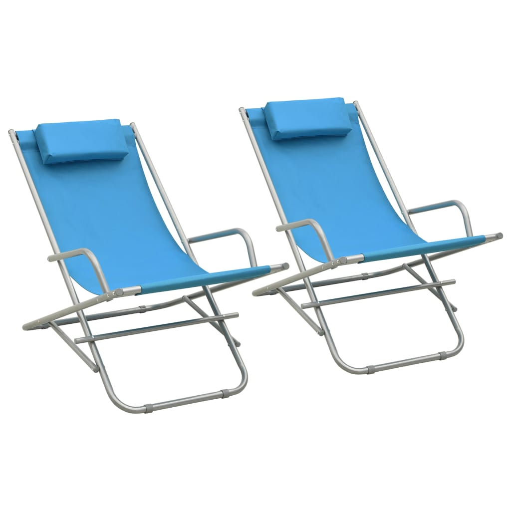 vidaXL Rocking Chair | Set of 2 | Steel Blue | Powder-coated steel, PVC