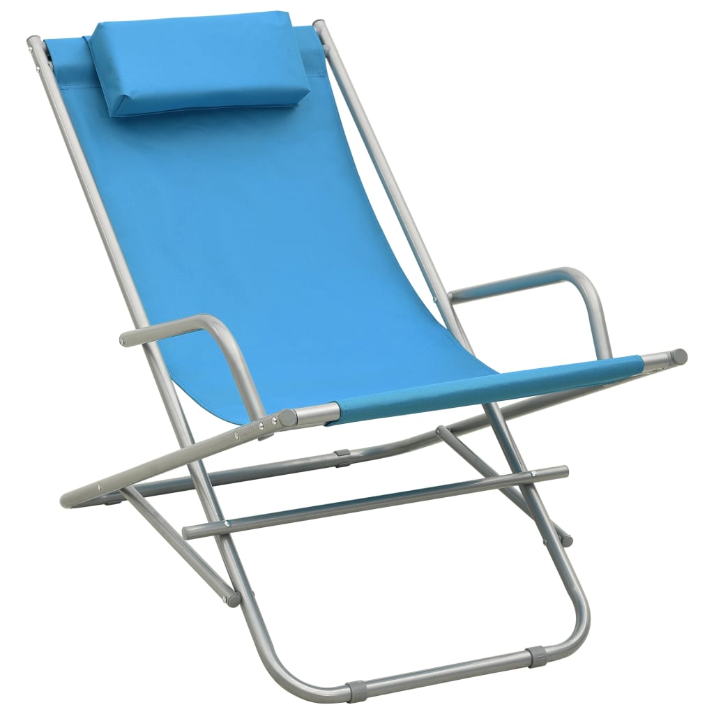 vidaXL Rocking Chair | Set of 2 | Steel Blue | Powder-coated steel, PVC