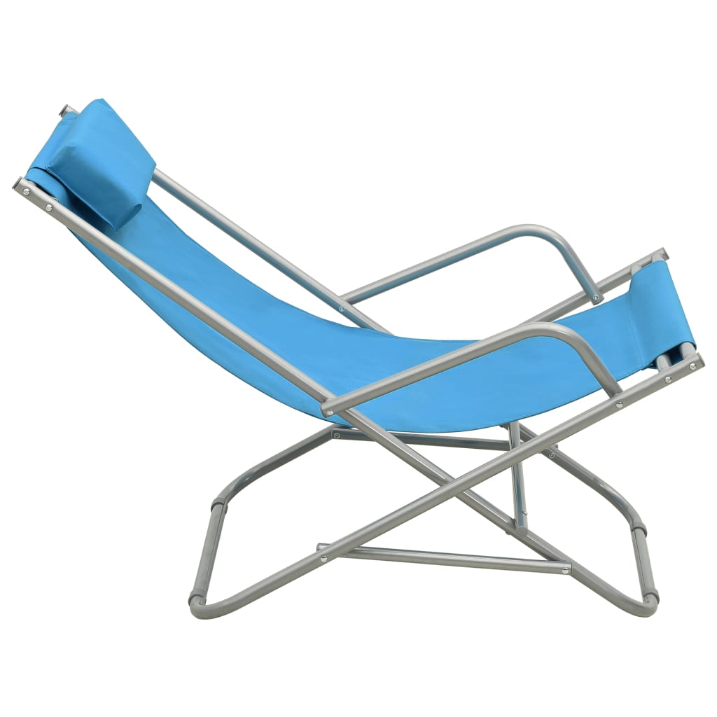 vidaXL Rocking Chair | Set of 2 | Steel Blue | Powder-coated steel, PVC