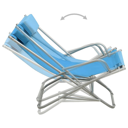 vidaXL Rocking Chair | Set of 2 | Steel Blue | Powder-coated steel, PVC
