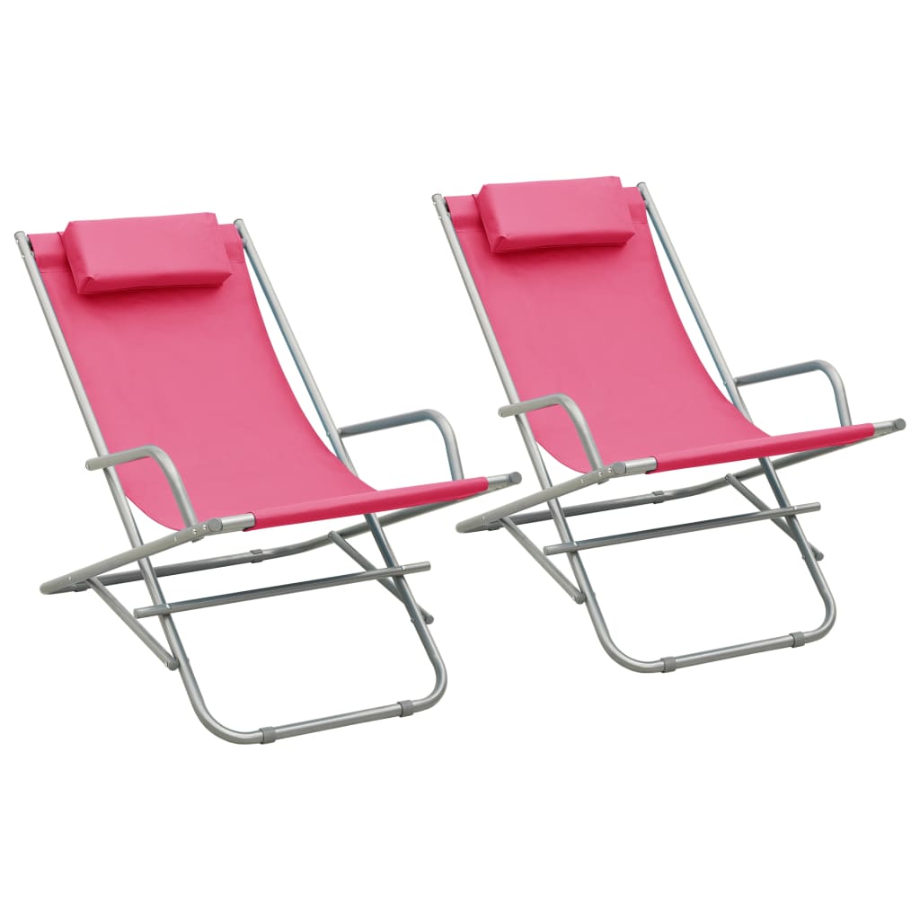 vidaXL Rocking Chair | Set of 2 | Pink | Powder-coated steel | Standard