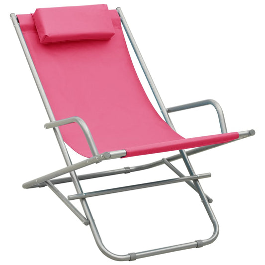 vidaXL Rocking Chair | Set of 2 | Pink | Powder-coated steel | Standard