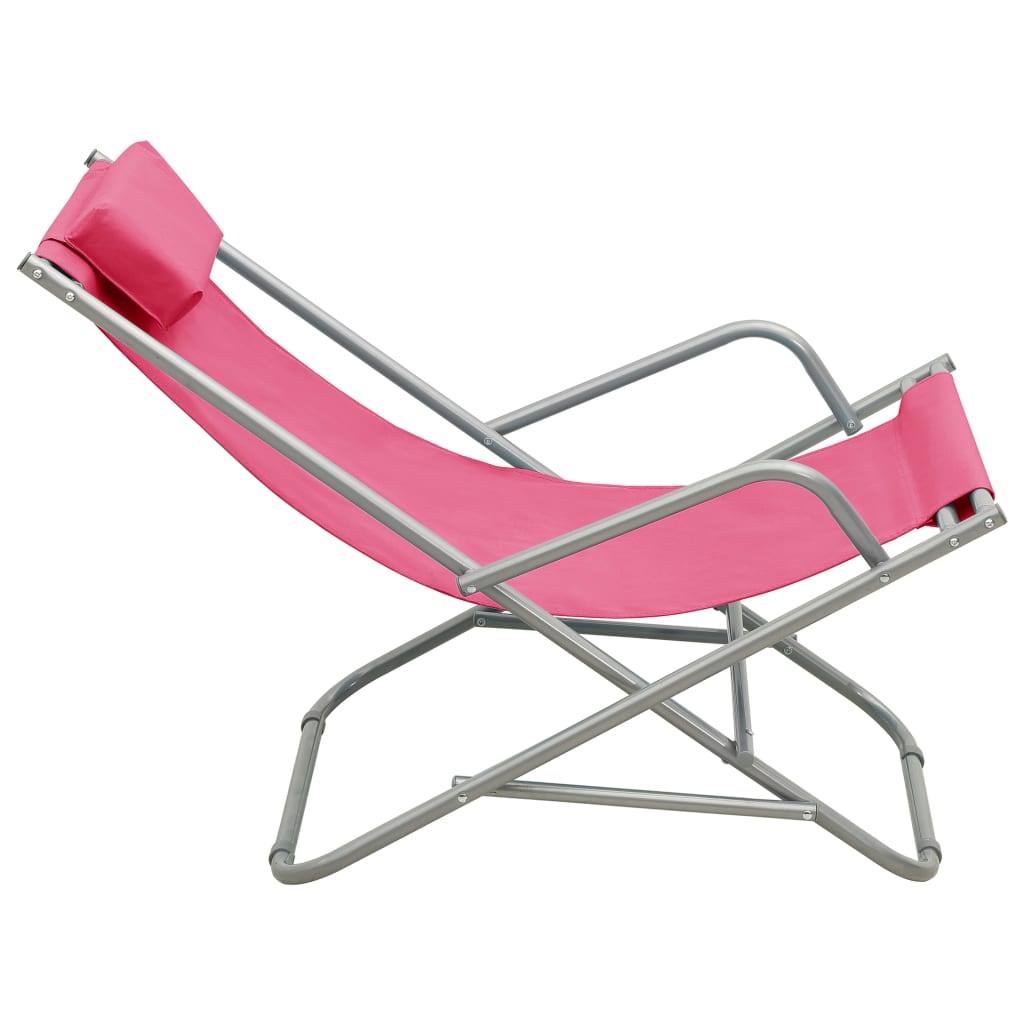 vidaXL Rocking Chair | Set of 2 | Pink | Powder-coated steel | Standard