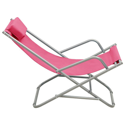 vidaXL Rocking Chair | Set of 2 | Pink | Powder-coated steel | Standard