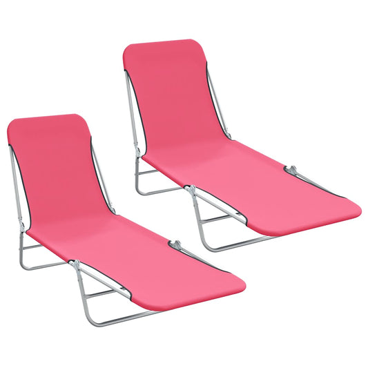 vidaXL Sunlounger | Set of 2 | Pink