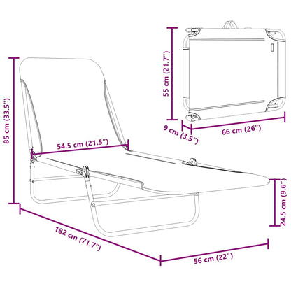 vidaXL Folding Sun Loungers 2 pcs Steel and Fabric Pink