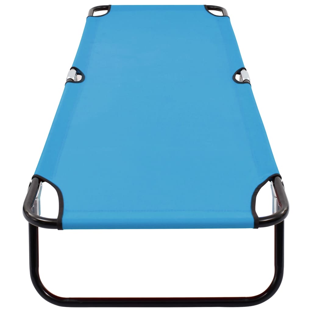 vidaXL Sun Lounger | Turquoise Blue | Powder-Coated Steel | Standard