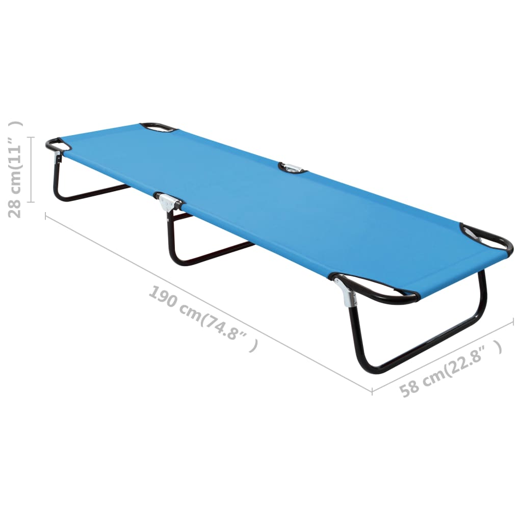 vidaXL Sun Lounger | Turquoise Blue | Powder-Coated Steel | Standard