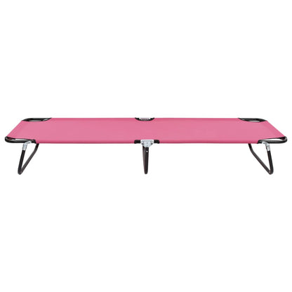 vidaXL Sun Lounger | Pink | Powder-coated steel | Large | Foldable