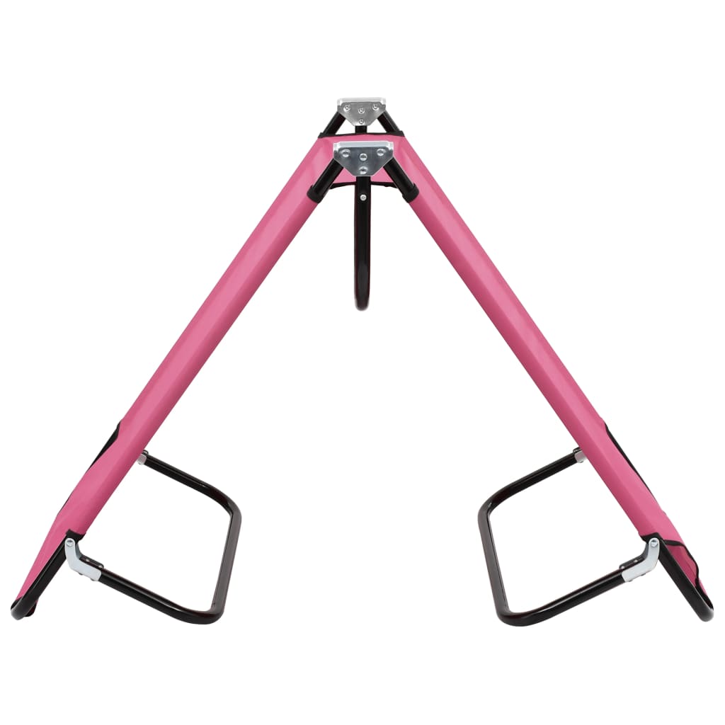 vidaXL Sun Lounger | Pink | Powder-coated steel | Large | Foldable