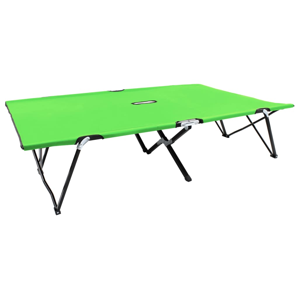 vidaXL Sun Lounger | Green | 600 D Polyester, Powder-coated Steel | Double