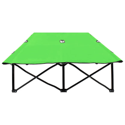 vidaXL Sun Lounger | Green | 600 D Polyester, Powder-coated Steel | Double