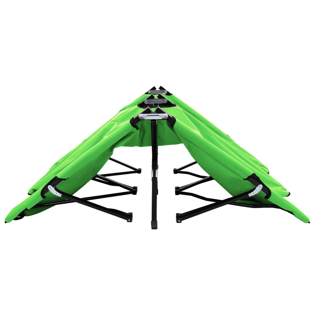 vidaXL Sun Lounger | Green | 600 D Polyester, Powder-coated Steel | Double